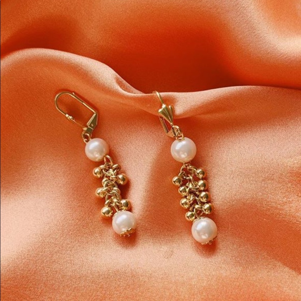 14K Gold Filled Pearl Drop Earrings